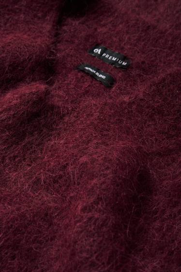 Femei - Pulover - amestec de lână alpaca - bordo