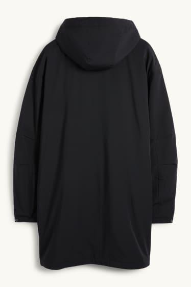Hommes - Parka à capuche - finition doublée - finition déperlante - noir