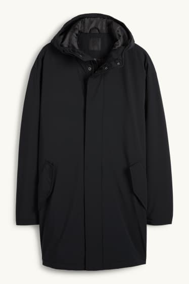Hommes - Parka à capuche - finition doublée - finition déperlante - noir