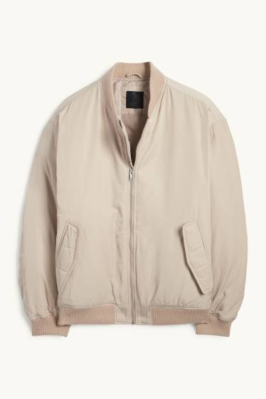 Uomo - Giacca bomber - foderata - beige