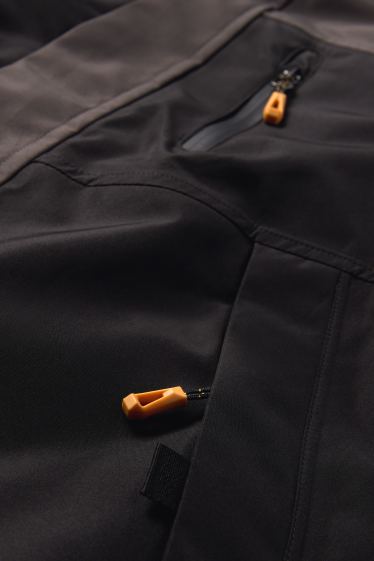 Enfants garçons - Manteau de pluie à capuche - rembourré - imperméable - noir