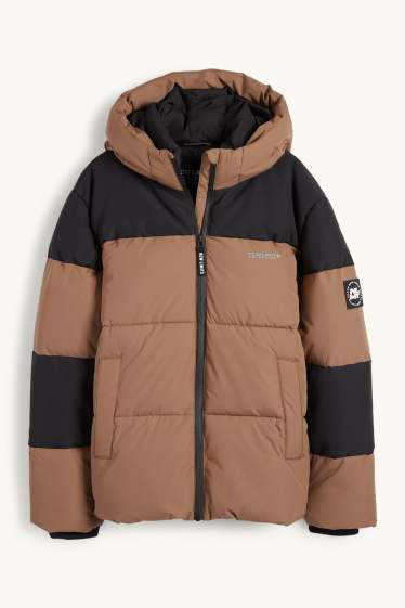 Copii - Băieți - Jachetă matlasată cu glugă - maro