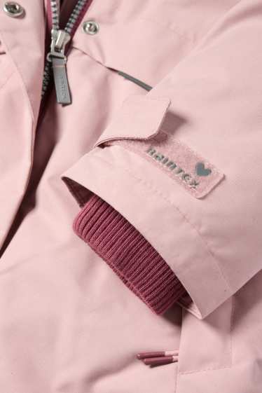 Kinder Mädchen - Regenjacke mit Kapuze - gefüttert - wasserdicht - rosa