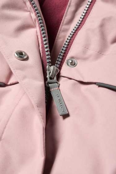 Kinder Mädchen - Regenjacke mit Kapuze - gefüttert - wasserdicht - rosa