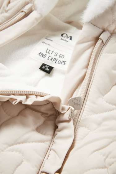 Baby: meisjes - Babysneeuwpak met capuchon - crèmekleurig