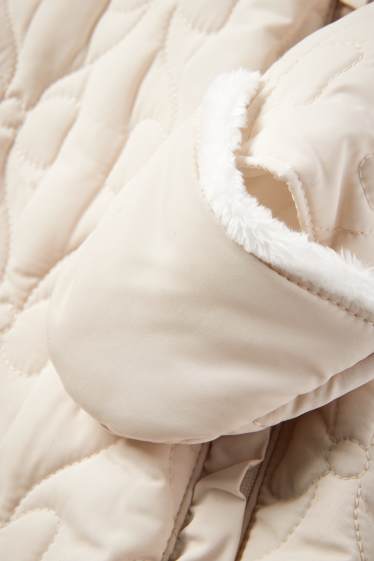 Baby: meisjes - Babysneeuwpak met capuchon - crèmekleurig