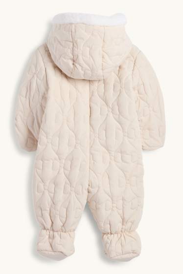 Baby: meisjes - Babysneeuwpak met capuchon - crèmekleurig