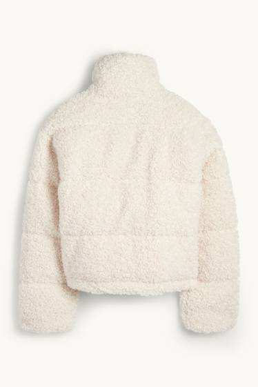 Damen - Teddy-Steppjacke - cremeweiß
