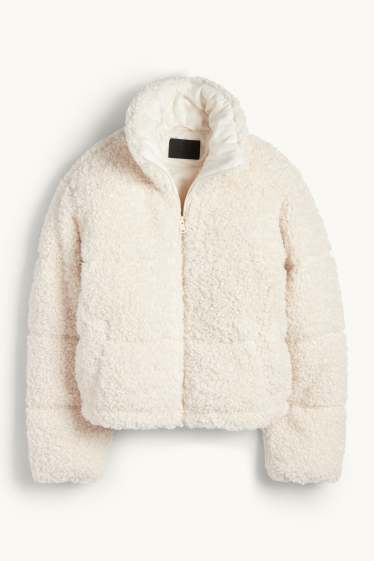 Damen - Teddy-Steppjacke - cremeweiß