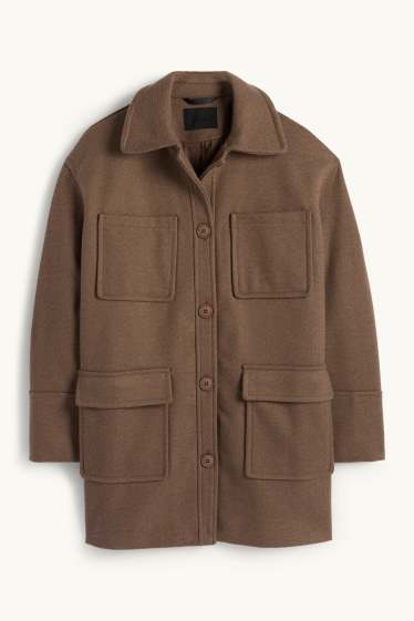 Femmes - Manteau en maille - marron