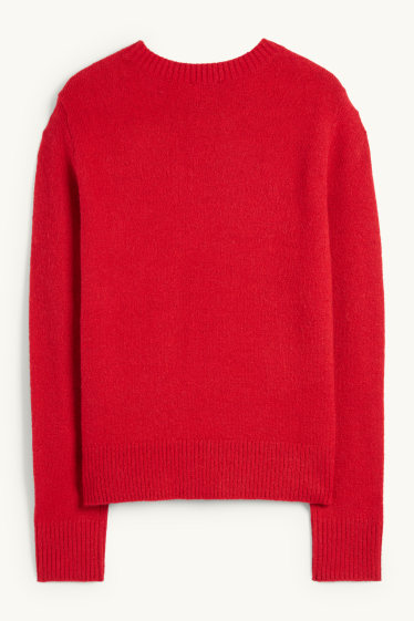 Damen - Feinstrick-Pullover - rot