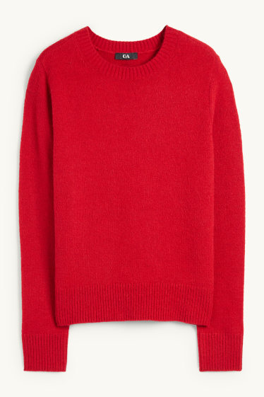 Damen - Feinstrick-Pullover - rot