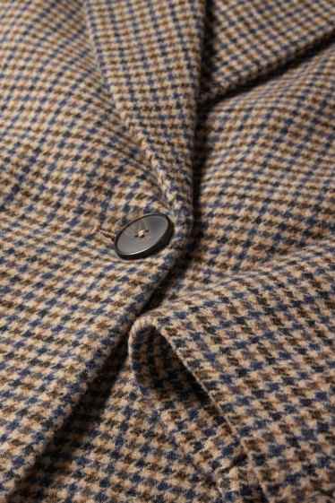 Dames - Mantel - geruit - bruin