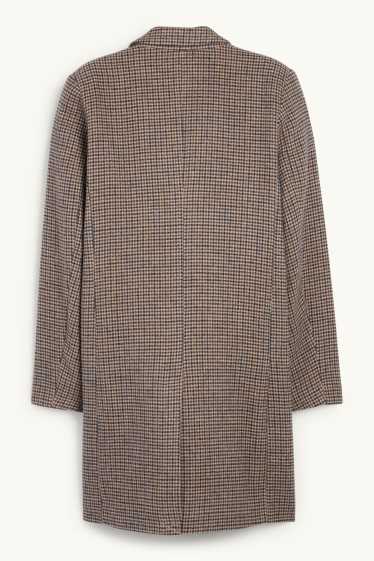 Dames - Mantel - geruit - bruin