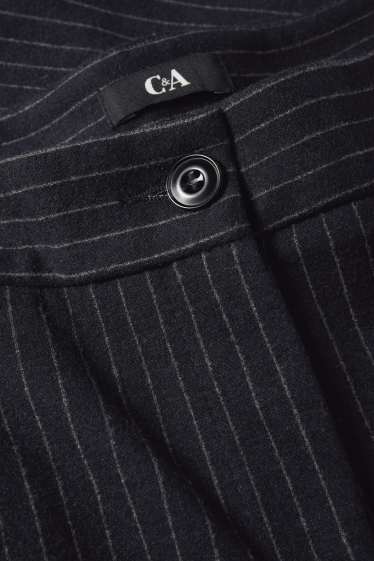 Femei - Pantaloni de stofă - talie medie - wide leg - structurați - albastru închis