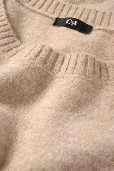 Damen - Pullover - hellbeige