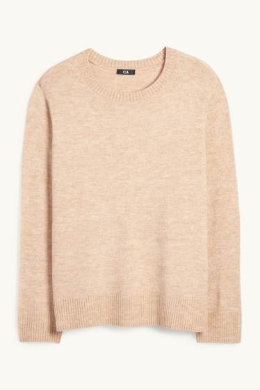 Damen - Pullover - hellbeige