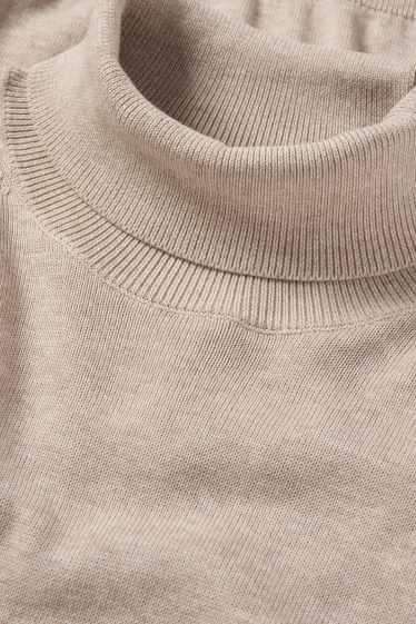Herren - Rollkragenpullover - beige