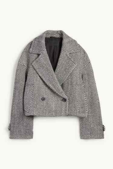 Kobiety - Kurtka - teksturowana - czarny / biały