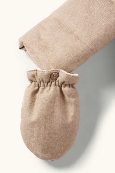 Baby Boys - Teddy bear - baby snowsuit with hood - light brown