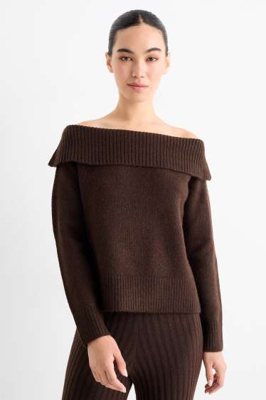 Damen - Pullover - dunkelbraun