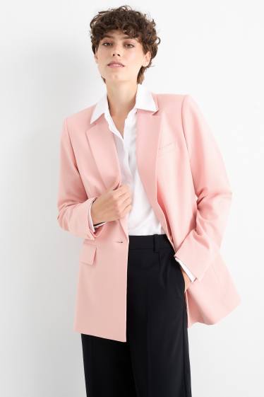 Women - Oversized long blazer - light rose