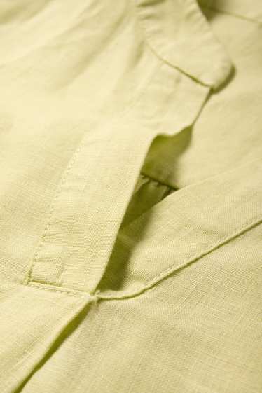 Femmes - Robe-tunique en lin - vert clair
