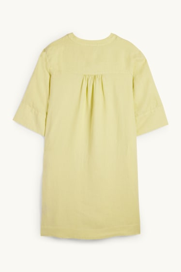 Femmes - Robe-tunique en lin - vert clair