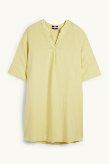Femmes - Robe-tunique en lin - vert clair