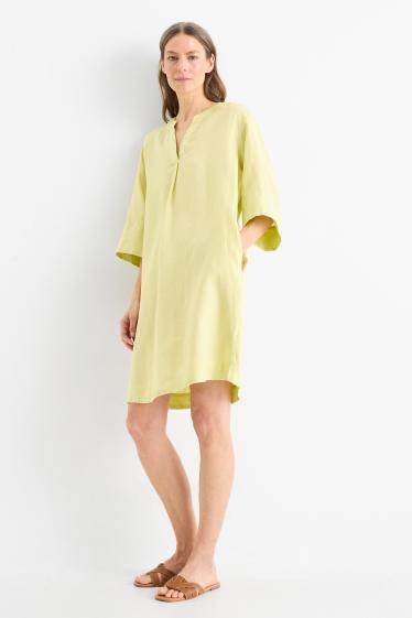 Femmes - Robe-tunique en lin - vert clair