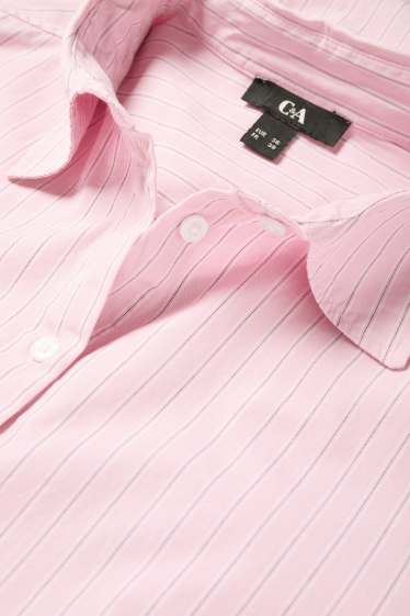 Women - Blouse - striped - rose