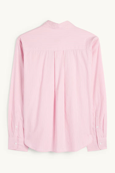 Women - Blouse - striped - rose