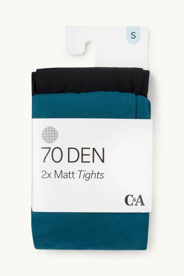 Damen - Multipack 2er - Feinstrumpfhose - 70 DEN - dunkelgrün