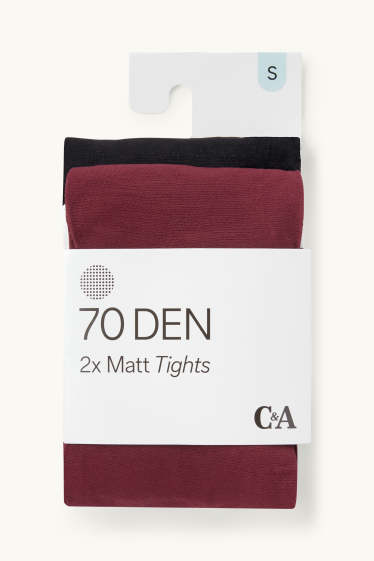 Damen - Multipack 2er - Feinstrumpfhose - 70 DEN - violett