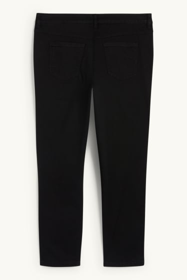 Women - Slim jeans - mid-rise waist - black