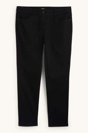 Women - Slim jeans - mid-rise waist - black