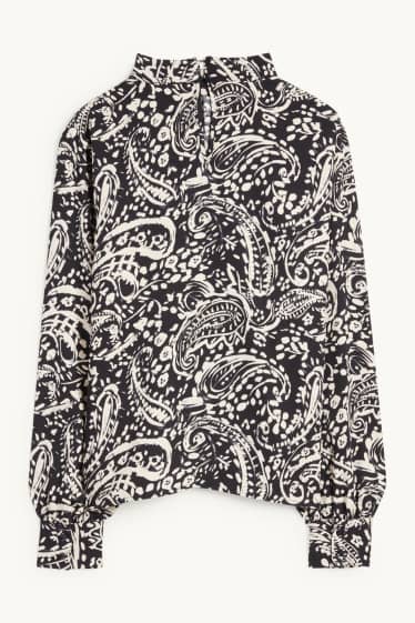 Femmes - Chemisier - à motif - noir / beige