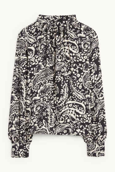 Femmes - Chemisier - à motif - noir / beige