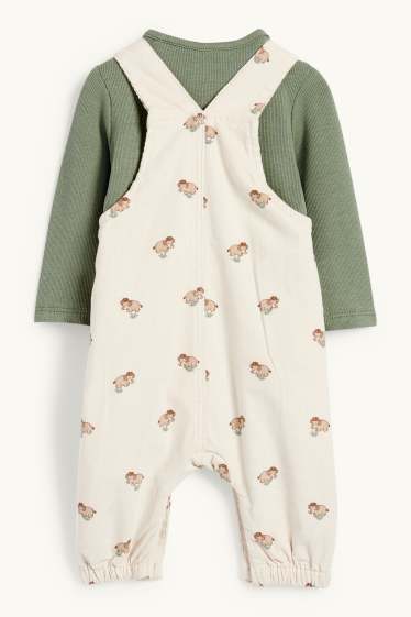 Baby: jongens - Mammoet - babyoutfit - 2-delig - groen
