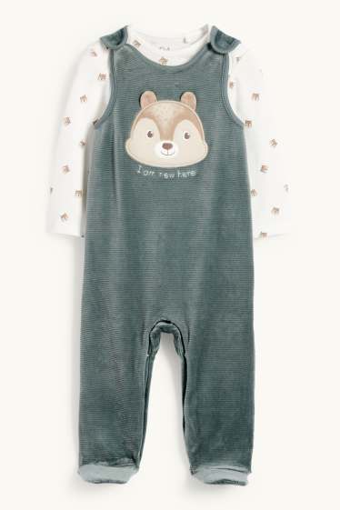 Unisex - Squirrel - romper set - 2 piece - dark green