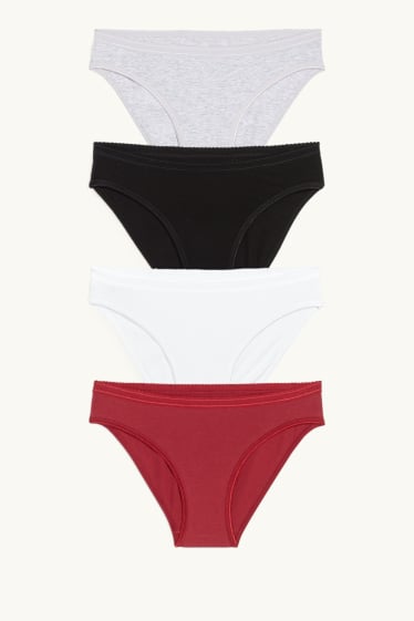 Damen - Multipack 4er - Slip - dunkelrot
