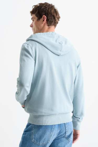 Herren - Sweatjacke mit Kapuze - hellblau