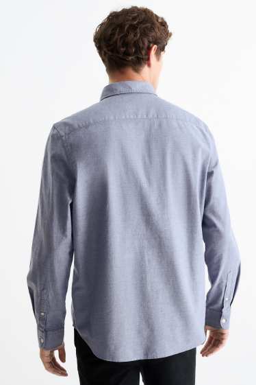 Bărbați - Cămașă - regular fit - guler cu nasturi - albastru