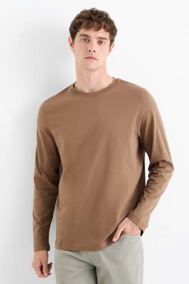 Heren - Longsleeve - bruin
