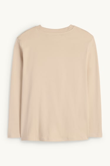 Damen - Langarmshirt - hellbeige