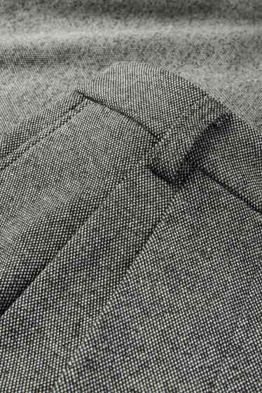 Mujer - Pantalón de jersey - high waist - wide leg - con textura - gris oscuro / blanco