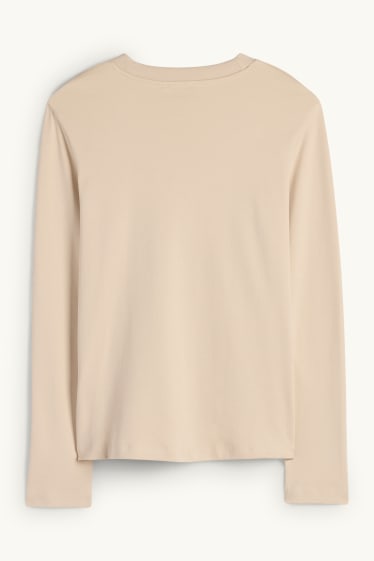 Damen - Langarmshirt - hellbeige