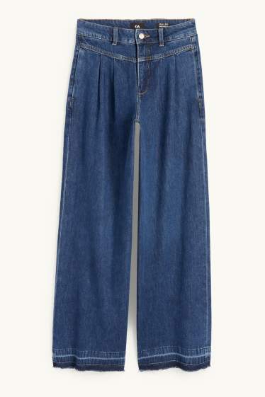 Dona - Wide Leg Jeans - mid waist - texà blau