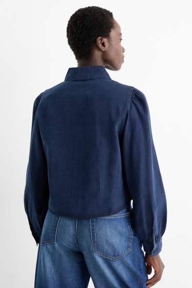 Damen - Jeansbluse - dunkeljeansblau