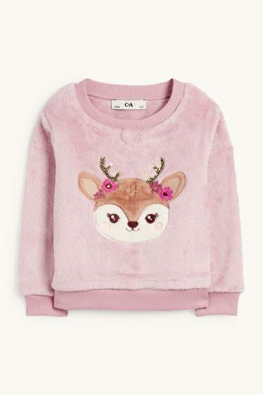 Enfants filles - Chevreuil - sweat - rose